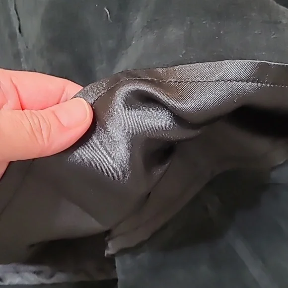 Montanaco dark green leather maxi skirt with side zipper size Large - Picture 5 of 9